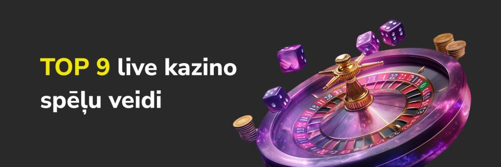 TOP 9 live kazino spēļu veidi
